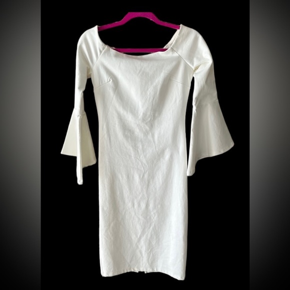 🌸🩵GORGEOUS!!! WHITE~ OFF OR ON THE SHOULDERS…LULUS DRESS SIZE MEDIUM - Picture 4 of 14